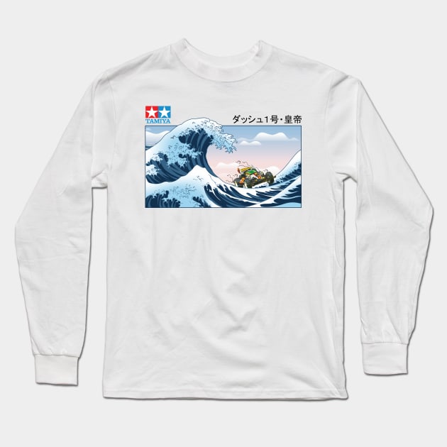 Kanagawa Waves Series Tamiya 4wd Hokusai Long Sleeve T-Shirt by kaitokid